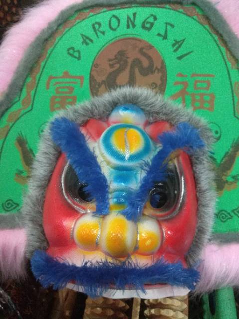 (BISA COD) TOPENG BARONGSAI BAHAN PLASTIK DAN BULU LEMBUT - MAINAN ANAK - SOUVENIR MURAH KHAS JOGJA