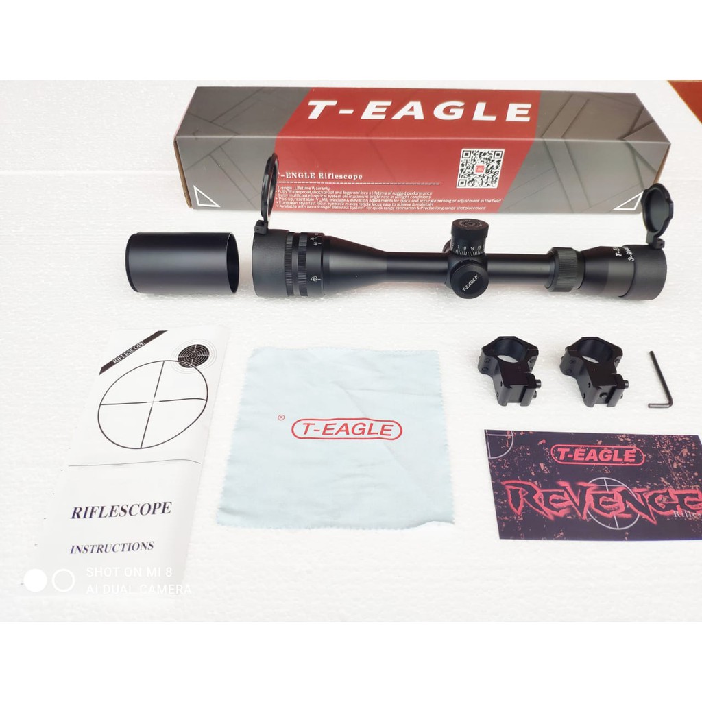 teleskop t-eagle eo 3-9X40 AOEG KN pakai lampu bonus sunhide bisa cod