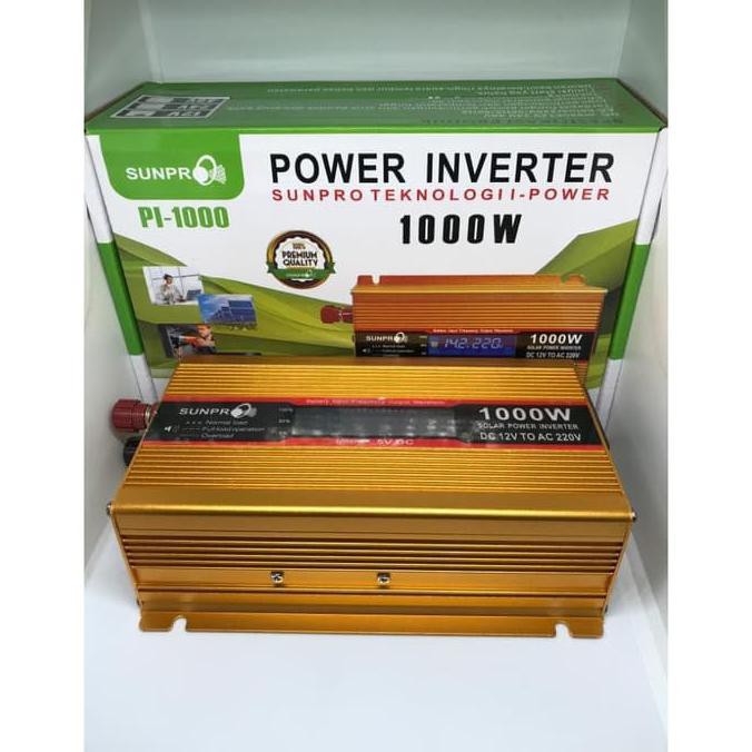 TERLARIS Power Inverter SUNPRO 1000W Solar Power Inverter DC 12V TO AC 220V Kualitas terbaik