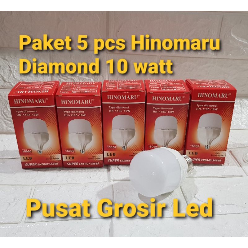 Paket 5 pcs Led Hinomaru Diamond 10 watt Cahaya Putih Garansi 1 Tahun