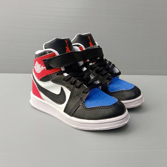 red white and blue nike high tops