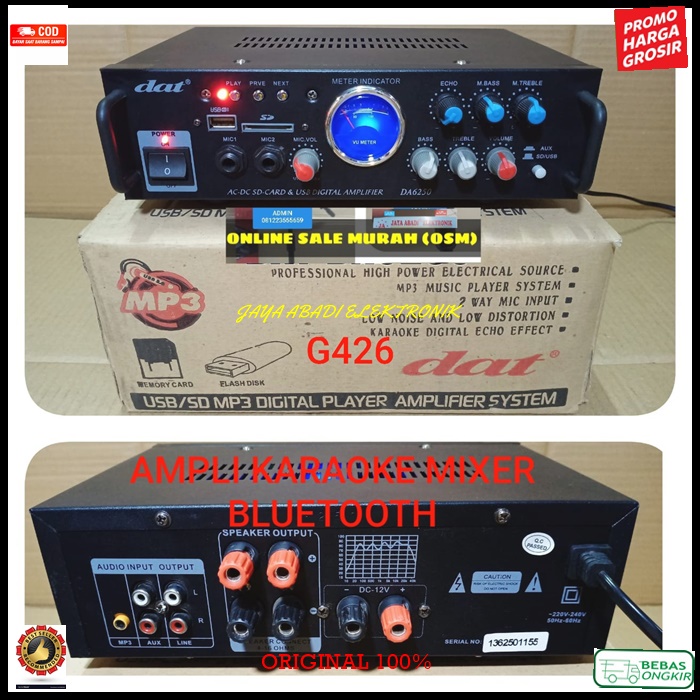 G426 power ampli bluetoth amplifier karaoke mixer ac dc digital player echo mixing bluetoot bluetot
