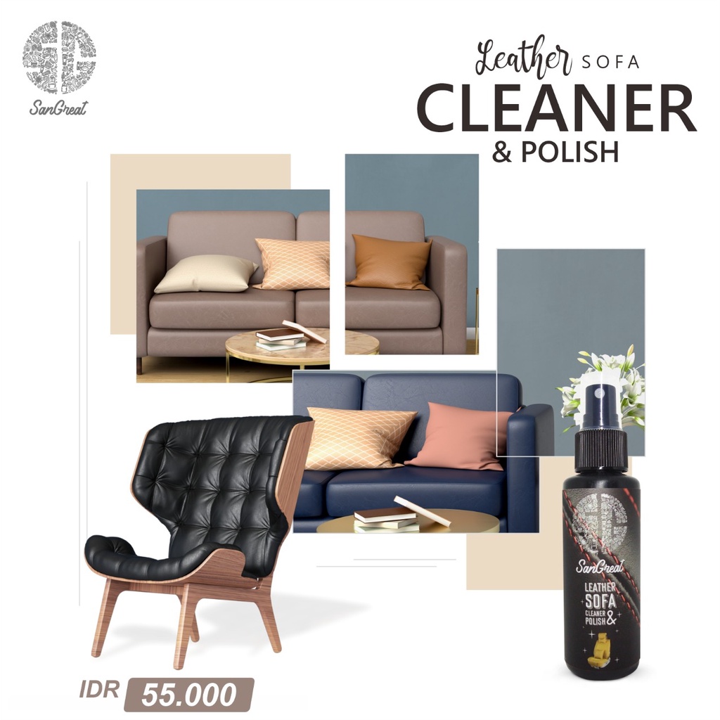 Pembersih sofa bahan kulit, semir sofa kulit asli, leather sofa care