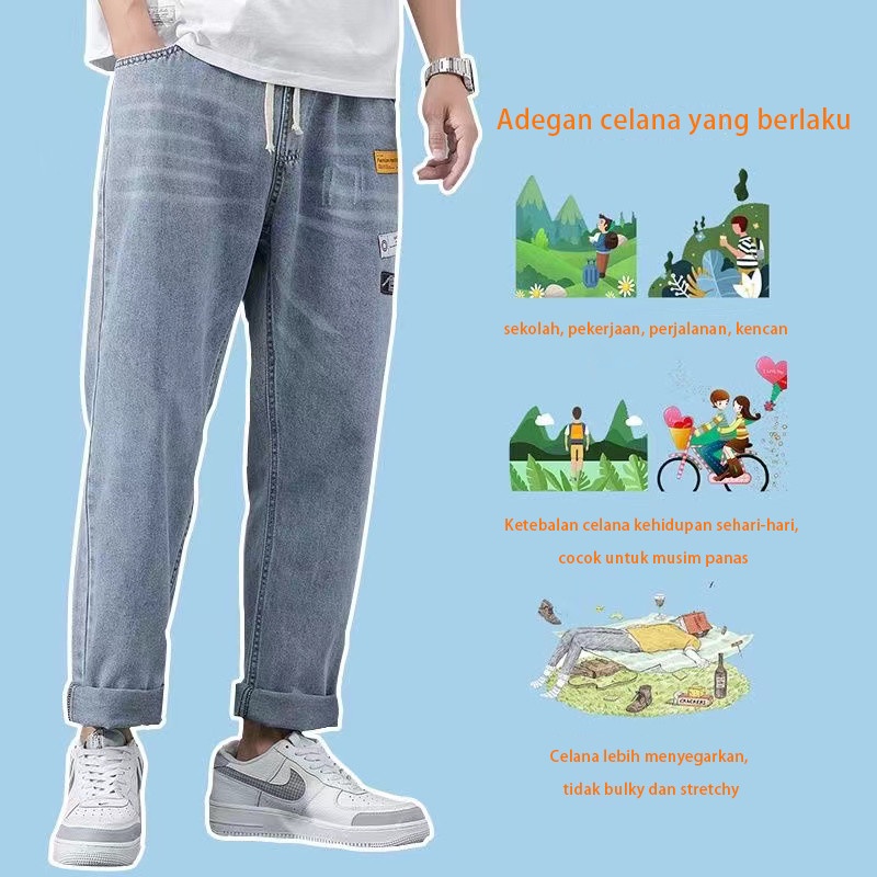 Celana jeans pria celana panjang pria jeans biru baggy pants celana boyfriend celana oversize pria straight jeans celana kulot celana slim fit pria Murah