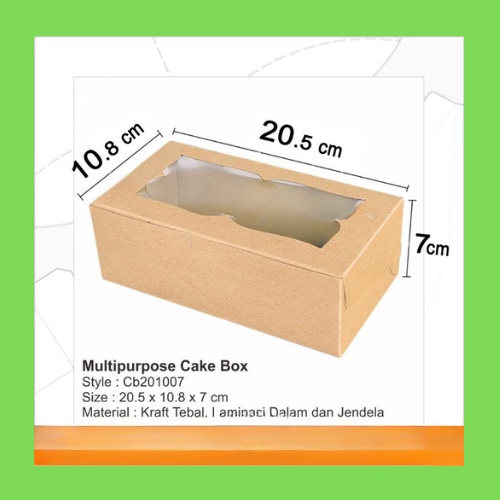

Box Brownies Kotak Kado Kue Bolu Dus Hampers Packaging Roti Kardus Packing Jendela Mika Laminasi (20pcs)