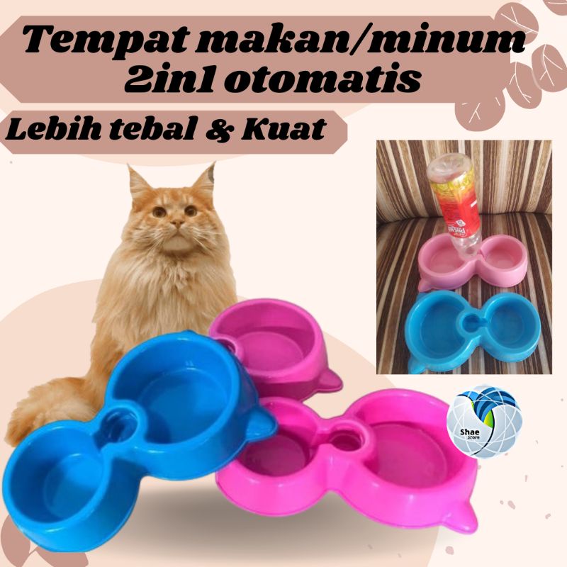 Tempat Makan Minum Otomatis Kucing Anjing PetBowl Mangkok makan 2 in 1