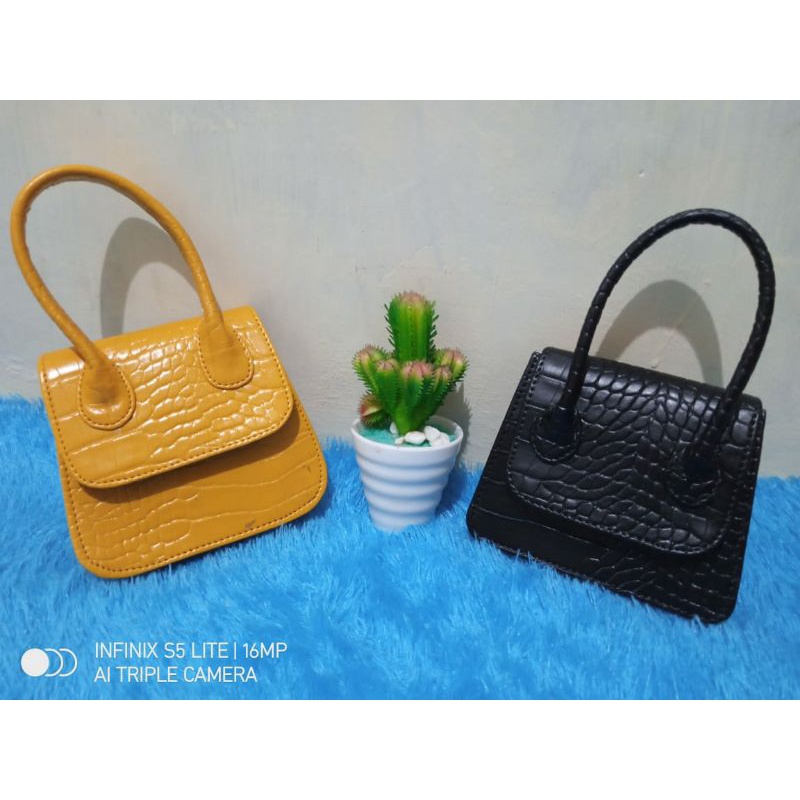 tas slempang Andin croco gagang(wave.co)-tas selempang wanita/tas Andin/croco bag/tas mini