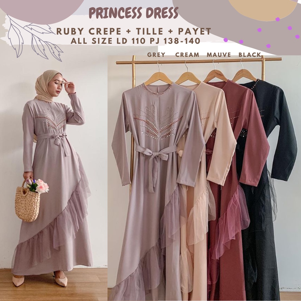 Princess Dress Jumbo/Dress Tille Ld 110/Dress Seragaman/Dress Lamaran/Dress Remaja/Maxy Dress Tille