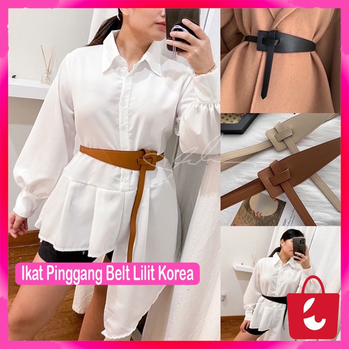 ✅ BISA COD Ikat Pinggang Wanita Belt Lilit Korea Kekinian Ikat Pinggang Silang Gesper Simple Modis Elegant Wide Lilit Leilani