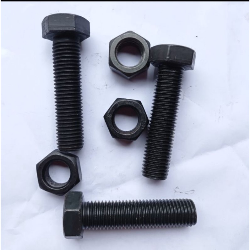 BAUT MUR M20 X 100 PANJANG 10CM FULLDRAT / BAUT MUR BAJA 8.8 HTB