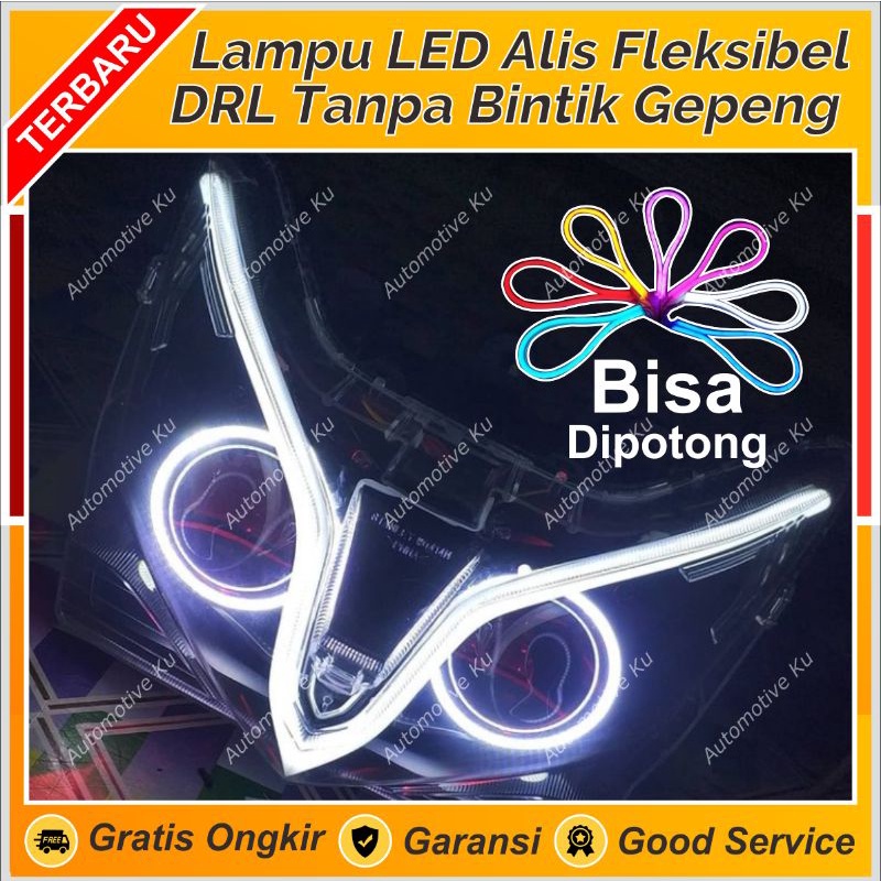 LAMPU LED NEON ALIS DRL STRIP TIDAK BINTIK HALUS 30CM PREMIUM SOFT UNTUK VARIO BEAT SUPRA X PCX NMAX