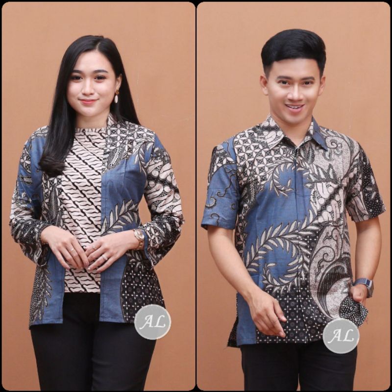 tey-17 Batik wanita ASJ SA HRB026 Kenongo Kemeja Tosca Pendek