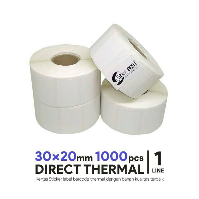 

Label Barcode Thermal 30x20mm 1line 1000 StickLAB Direct Thermal xprinter zebra Stiker Undangan