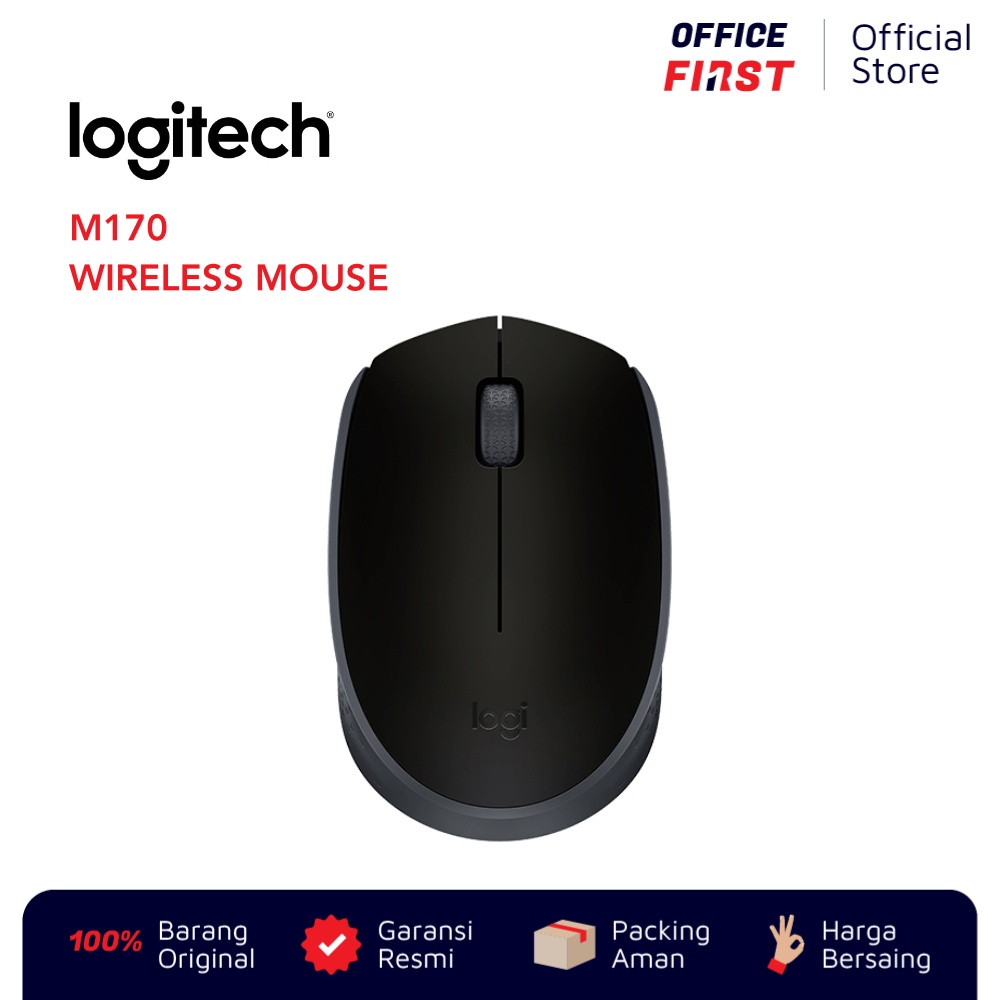 Logitech M170 Wireless Mouse Black Hitam USB / Garansi Resmi