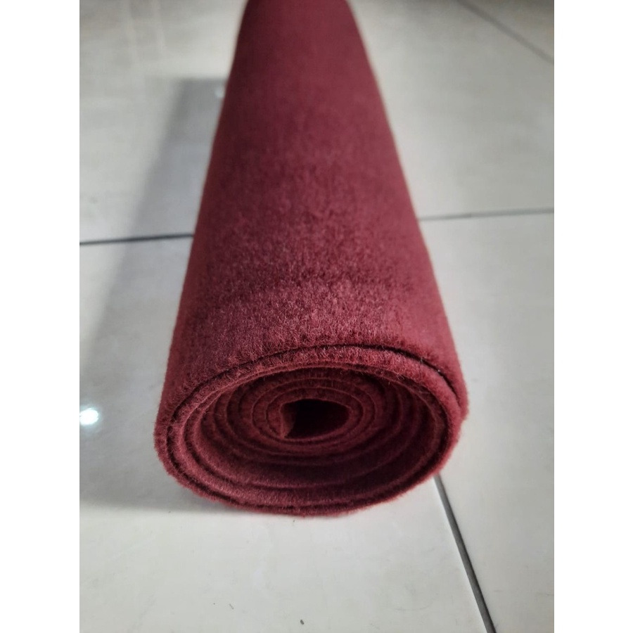 BENTLEY Karpet Bludru Bulu Tebal (0.5m x 2m), Karpet Brudu Murah, Pameran, Alas duduk, Alas Kasur-MERAH HATI/MAROON