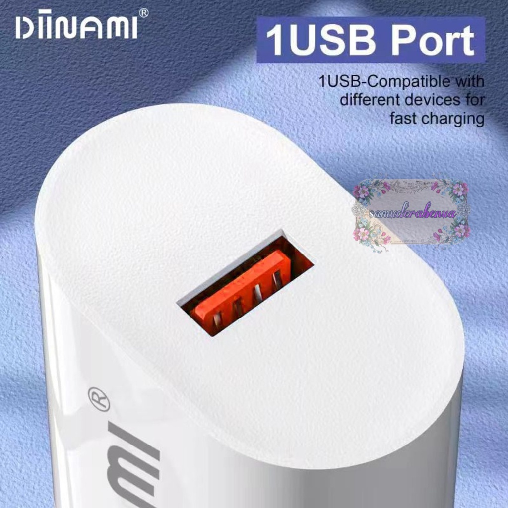 DIINAMI Adaptor Charger DM-Q1 Batok Charger Single Port Quick Charger 18W Qualcomm QC3.0 3A Output - Garansi Original Resmi 1 Tahun SB4116