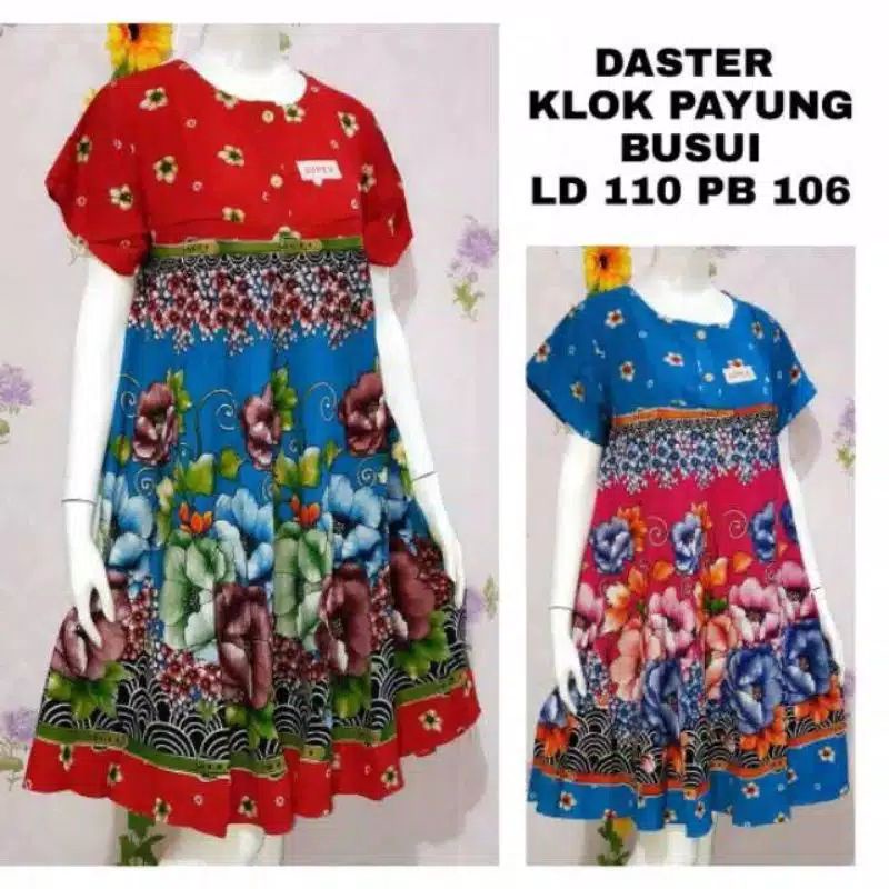 Daster Klok Batik Kencana Ungu/Klok Bobok/label hijau mayung