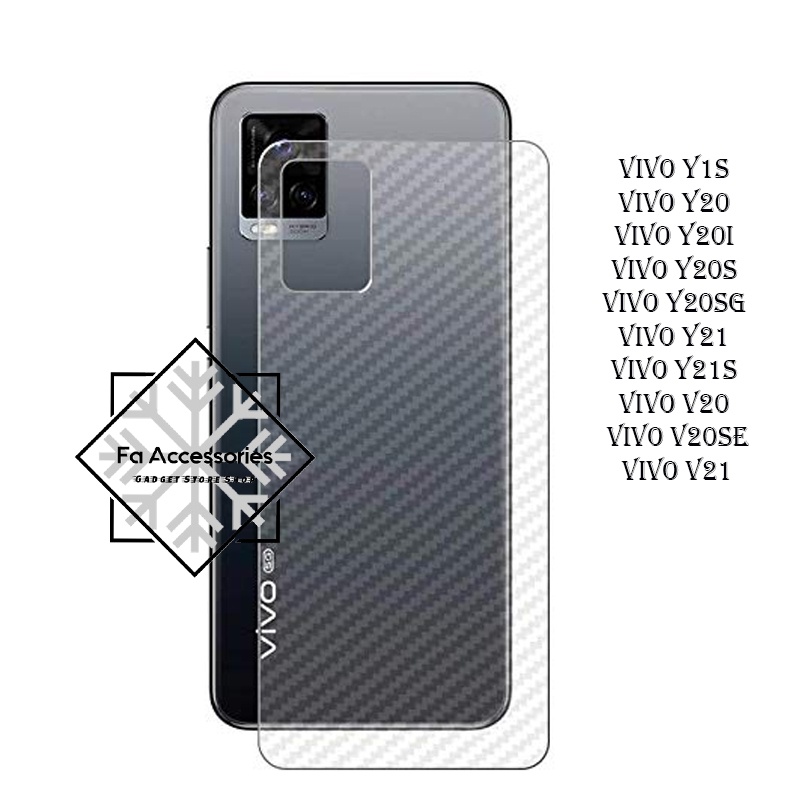 FA Skin Carbon VIVO Y1S Y20 Y20i Y20S Y20SG Y21 Y21A Y21S Y33 Y33S g i s A V20 V21 V20se se back transparant