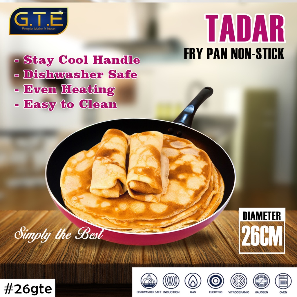 GTE | Teflon Gourmet Kompor Induksi Frypan 26cm | Fry Pan Anti Lengket Penggorengan 26cm