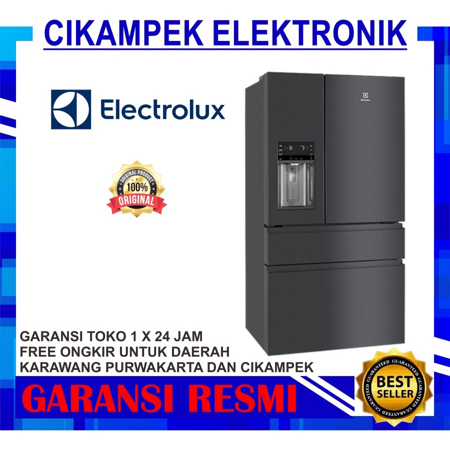 KULKAS ELECTROLUX 4 PINTU EHE 6879 A B 617 LITER EHE 6879AB BLACK