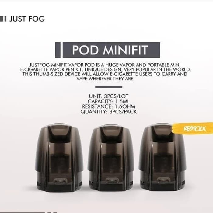 Catridge Minifit POD 3EA Replacement By Justfog