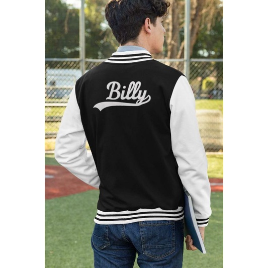 S - XXXXXL(6XL) Jaket Varsity BIGSIZE [CUSTOM NAMA+ WARNA] Jaket Bomber (VARSITY KANCING/ ZIPPER) Sport Baseball  basketball For Men Women Couple Jumbo Polos Basic Oversized