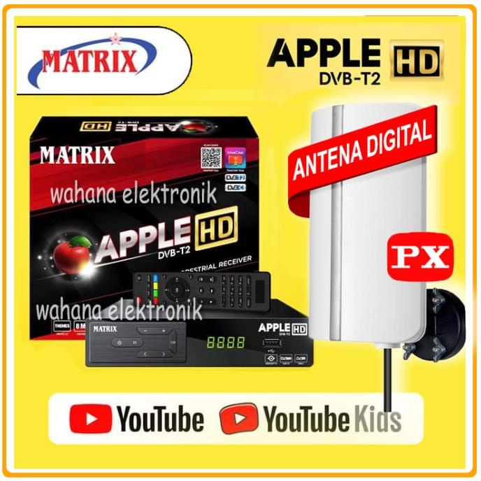 Paket Receiver + Antena Digital Tv Set Top Box Matrix Siaran Digital