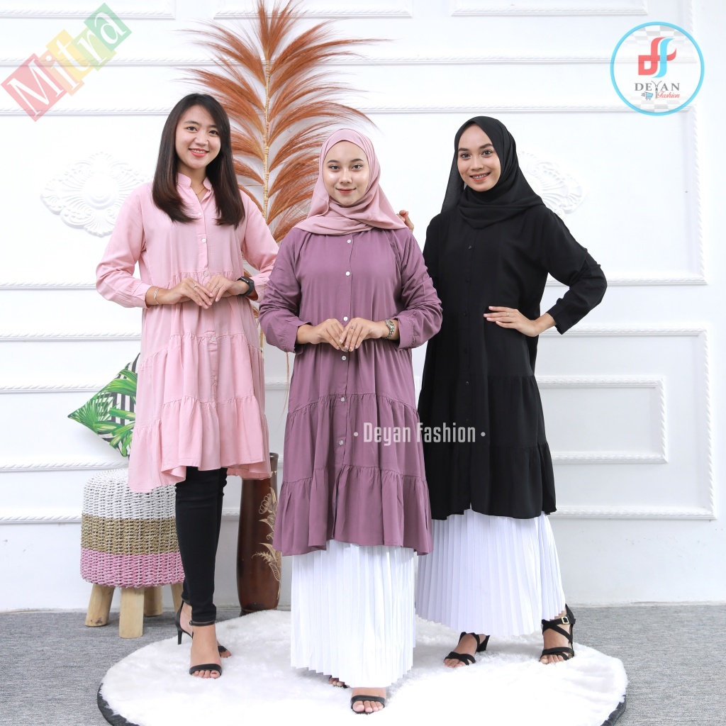 ELSA TUNIK REMPEL KATUN RAYON PREMIUM // TUNIK WANITA Collection