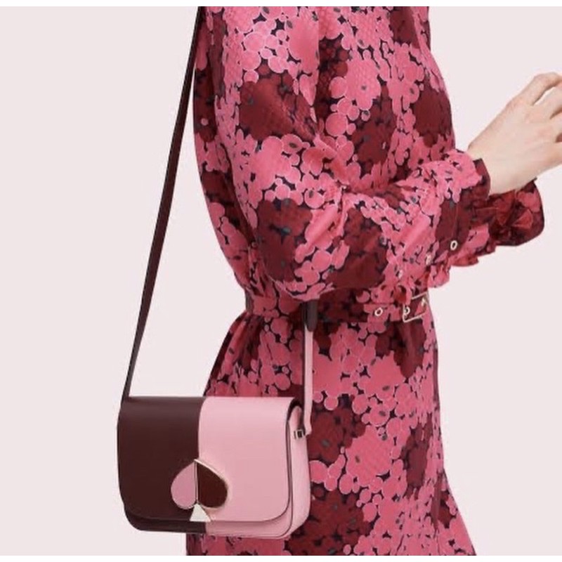 kate spade ks Nicola small bicolor fig pink flap