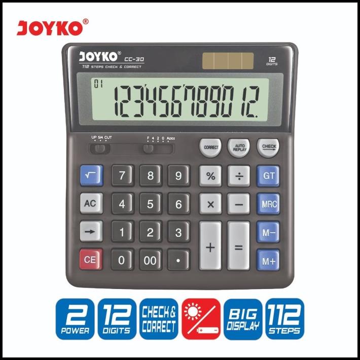 

Calculator / Kalkulator Joyko Cc-30 / 12 Digits / Check Correct