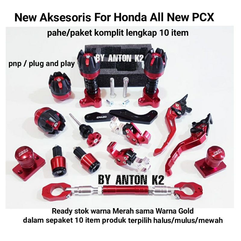 PAKETAN 10 ITEM NEW VARIASI AKSESORIS MOTOR HONDA PCX LOKAL/PCX ABS/PCX NON ABS/PCX NEW 2020/PCX 150
