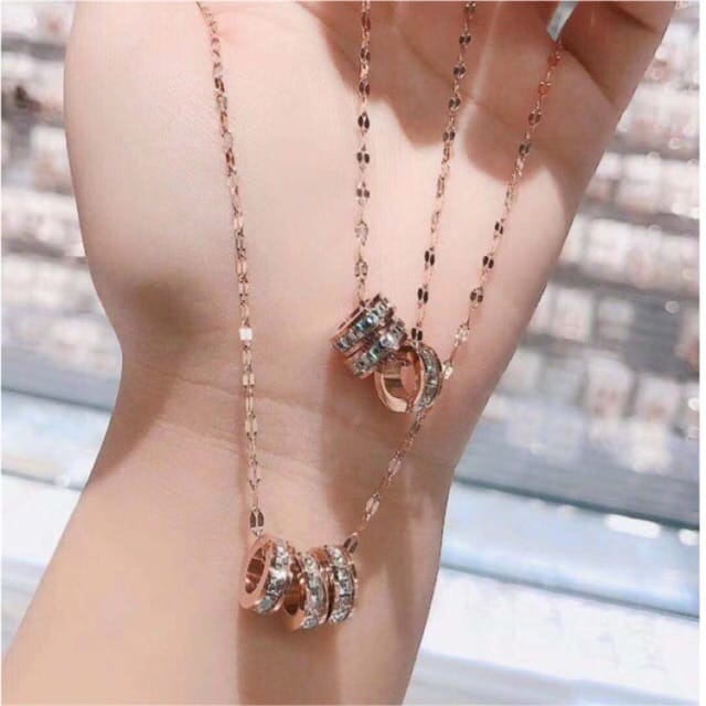 [ Bayar Ditempat ] Kalung Multiplayer Titanium Gold Anti Karat Liontin Bobba / Accesories Wanita Korean Style / Kalung Aesthetic Korea Terbaru