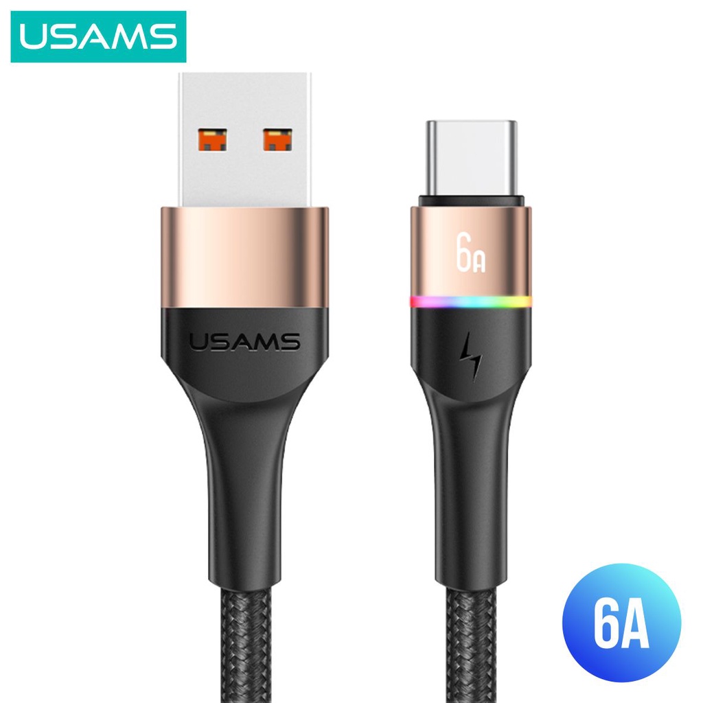 USAMS U76 Kabel Data Fast Charging USB to Type C 6A