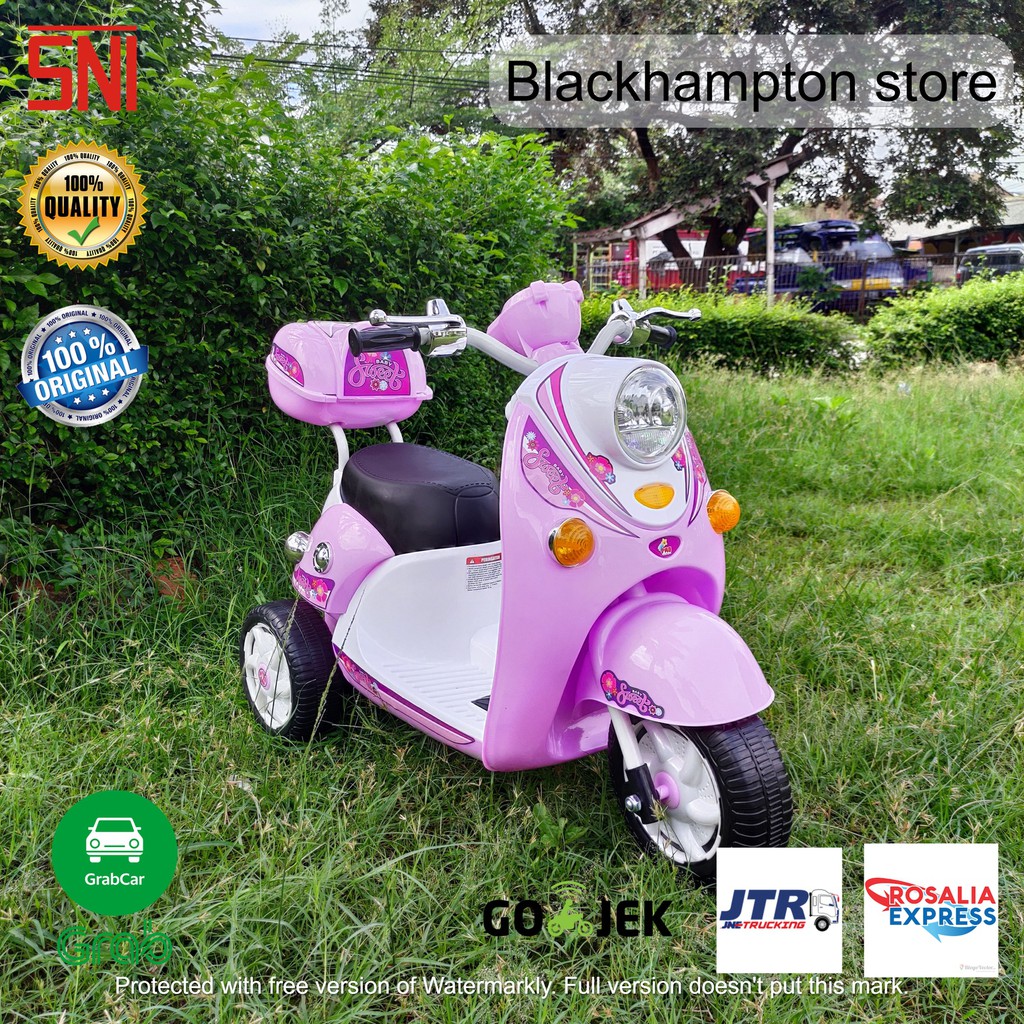 Mainan Motor Aki Anak Scoopy Roda Tiga