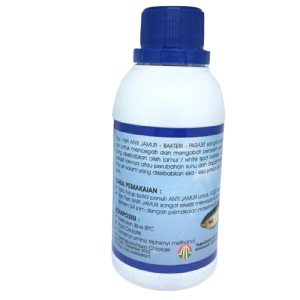 Top Fish Biru 250ml Obat Ikan Anti Jamur Bakteri Parasit Mas Lele Nila