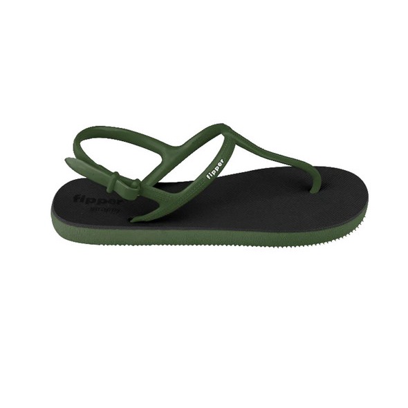 Sandal Fipper Strappy Black Green Army Original