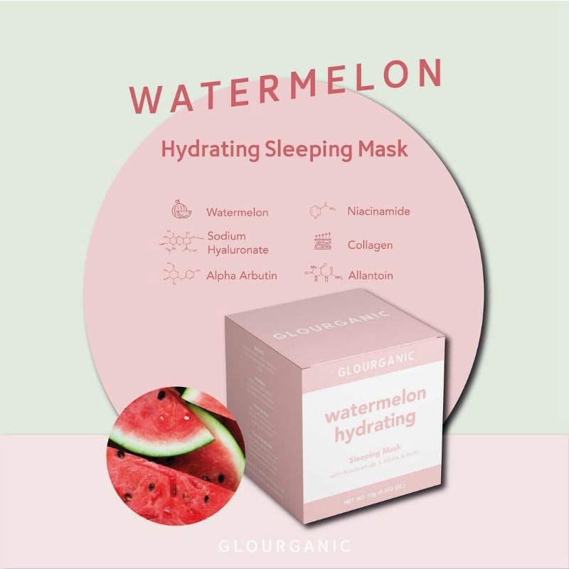 SLEEPING MASK GLOURGANIC | WATERMELON HYDRATING & TAMANU EXFOLIATING
