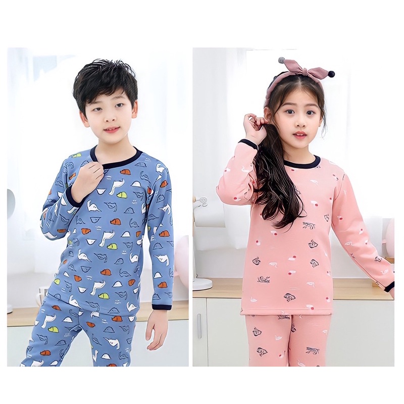 Longjohn anak kids long john thermal import 1 set atasan dan celana winter musim dingin boys girl dalaman hangat