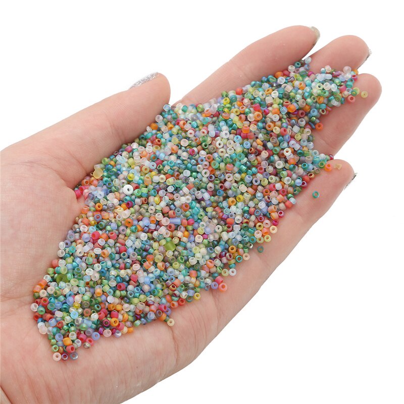 2000Pcs/Lot 2mm dull polish frost rainbow Czech Glass Seed Spacer DIY Beads For Kids Clothing Making Sewing Accessories