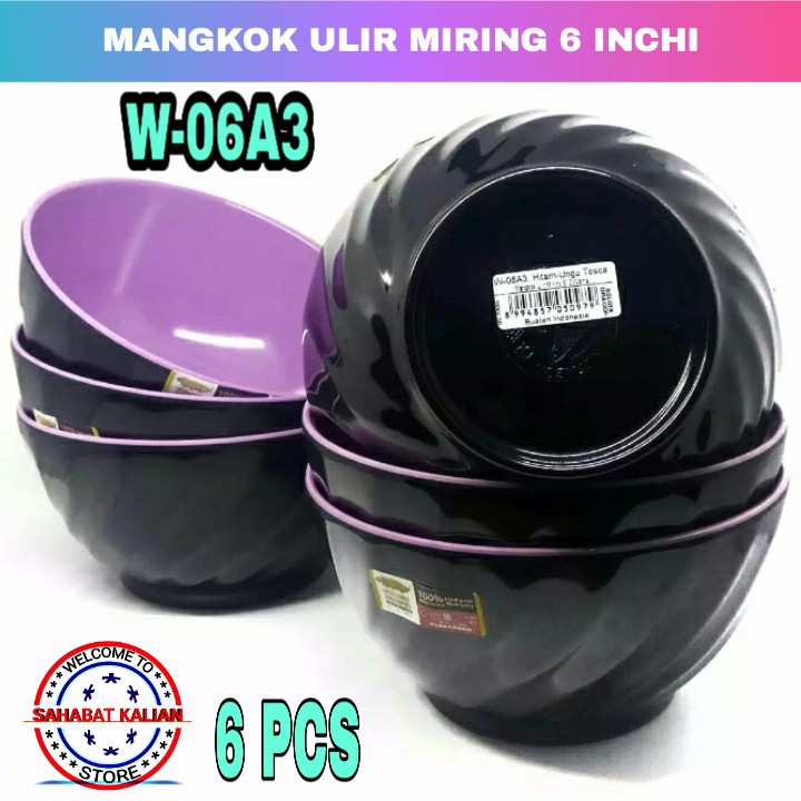 (6 PCS) MANGKOK MELAMIN ULIR MIRING GOLDEN DRAGON W-06A3 6 INCHI