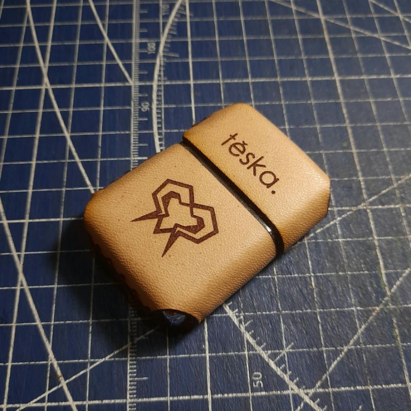 Case Sarung Korek Zp Kulit Sapi Asli Gratis Custom Nama dan Logo