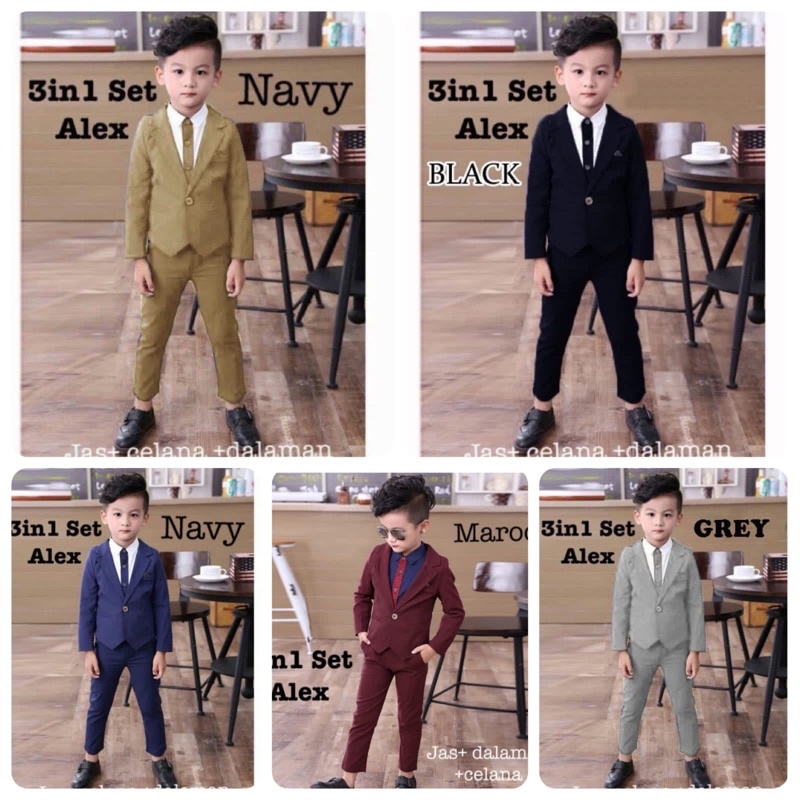 KD ST CACA KS baju anak laki-laki Setelan baju anak umur 2 Sampai 9 tahun pesta anak cowok lucu Leba