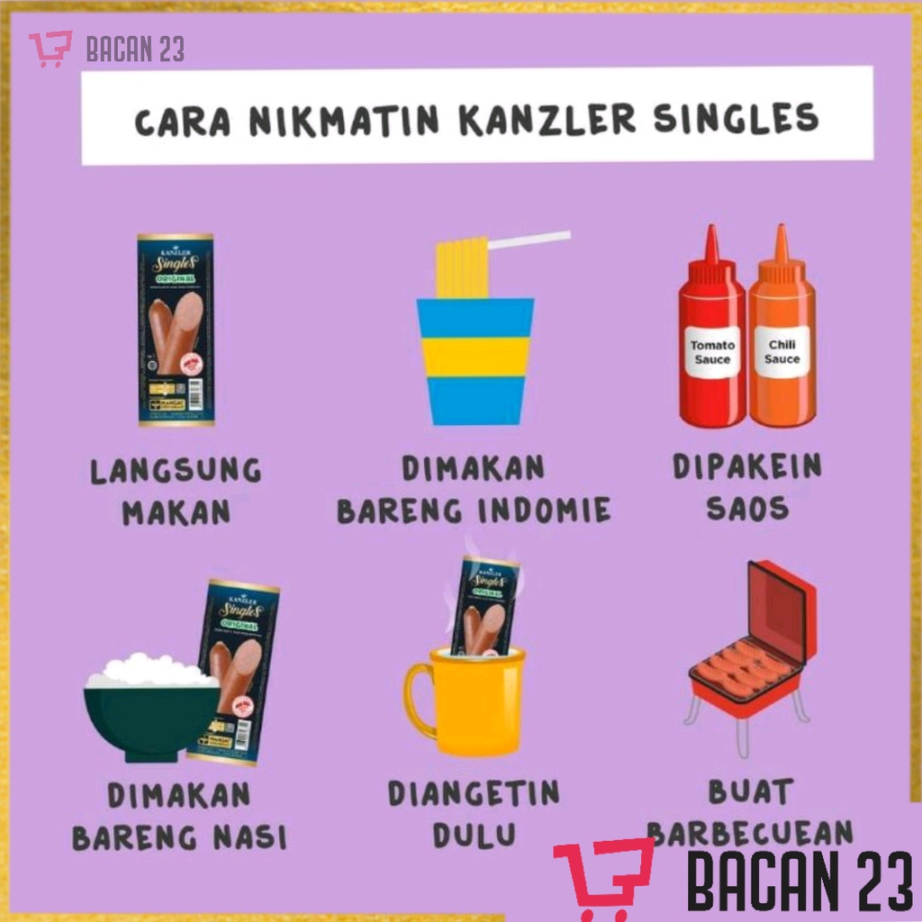 Sosis Kanzler Singles (65gr) ( Keju - Hot - Original - Mini-Gochujang ) / Sosis Sapi / Sosis Siap Makan / Bacan 23