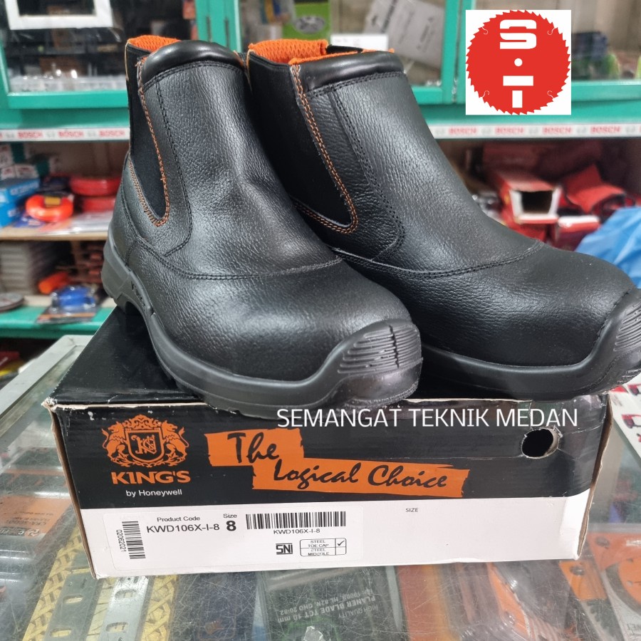 Jual KWD106X SEPATU SAFETY SEMI BOOT POLOS HITAM KING'S HONEYWELL KWD