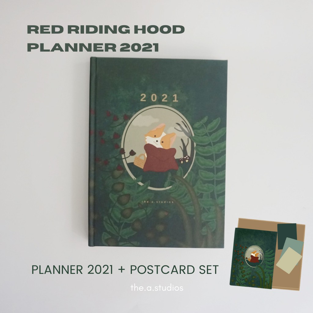 

planner 2021 (agenda ilustrasi corgi red riding hood bullet journal set - cover bisa custom nama)