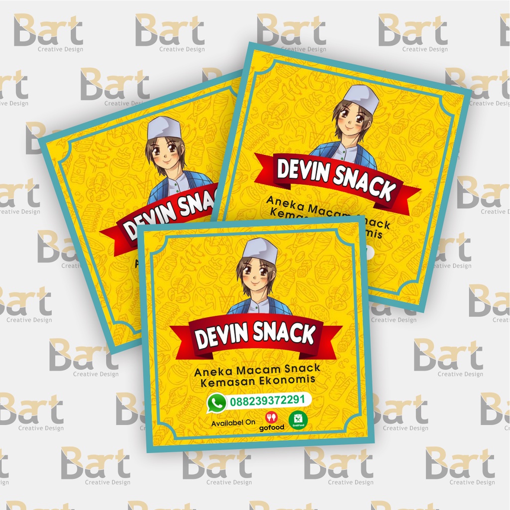 

CETAK STIKER KOTAK LABEL MAKANAN STICKER KOTAK KEMASAN PRODUK ( Bahan Chromo) ukuran 5x5 cm