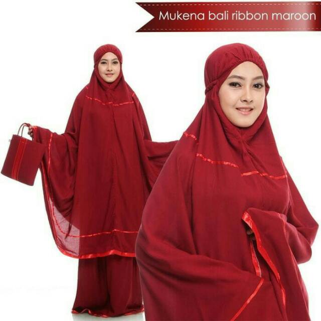 Mukena katun rayon polos pita terbaru