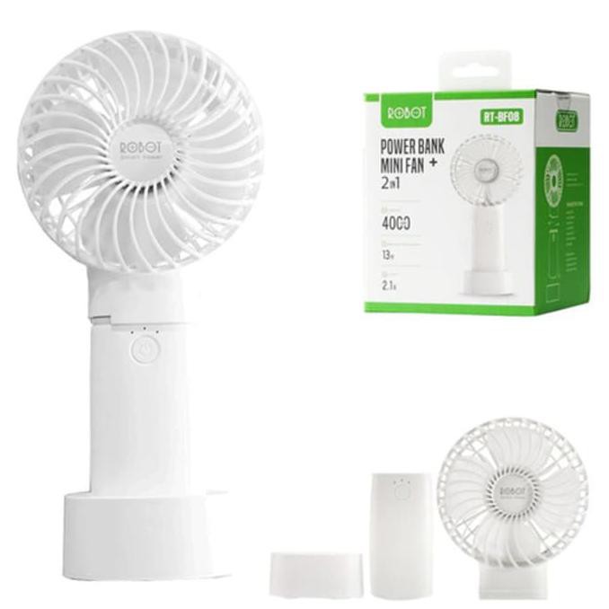 (READY COD) Mini Fan Portable Robot RTBF08 Kipas Angin Mini USB + Power Bank TERUJI
