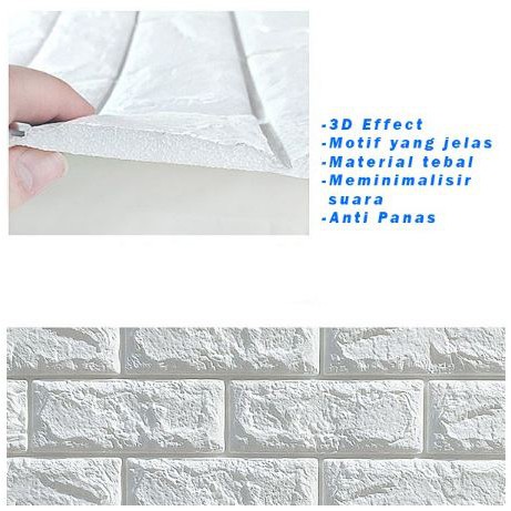 Jebelgrosir 509 Wallpaper Dinding Foam 3D Kecil Motif Batu Bata / Wallpaper Dinding Foam 50gr