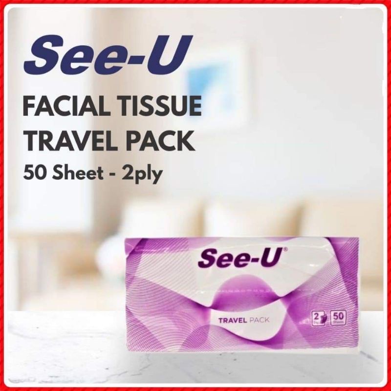 Travel Pack Tissue See-U 50 Sheet/TISU MULTIFUNGSI KECIL PRAKTIS DIGUNAKAN RINGAN DIBAWAH TERMURAH